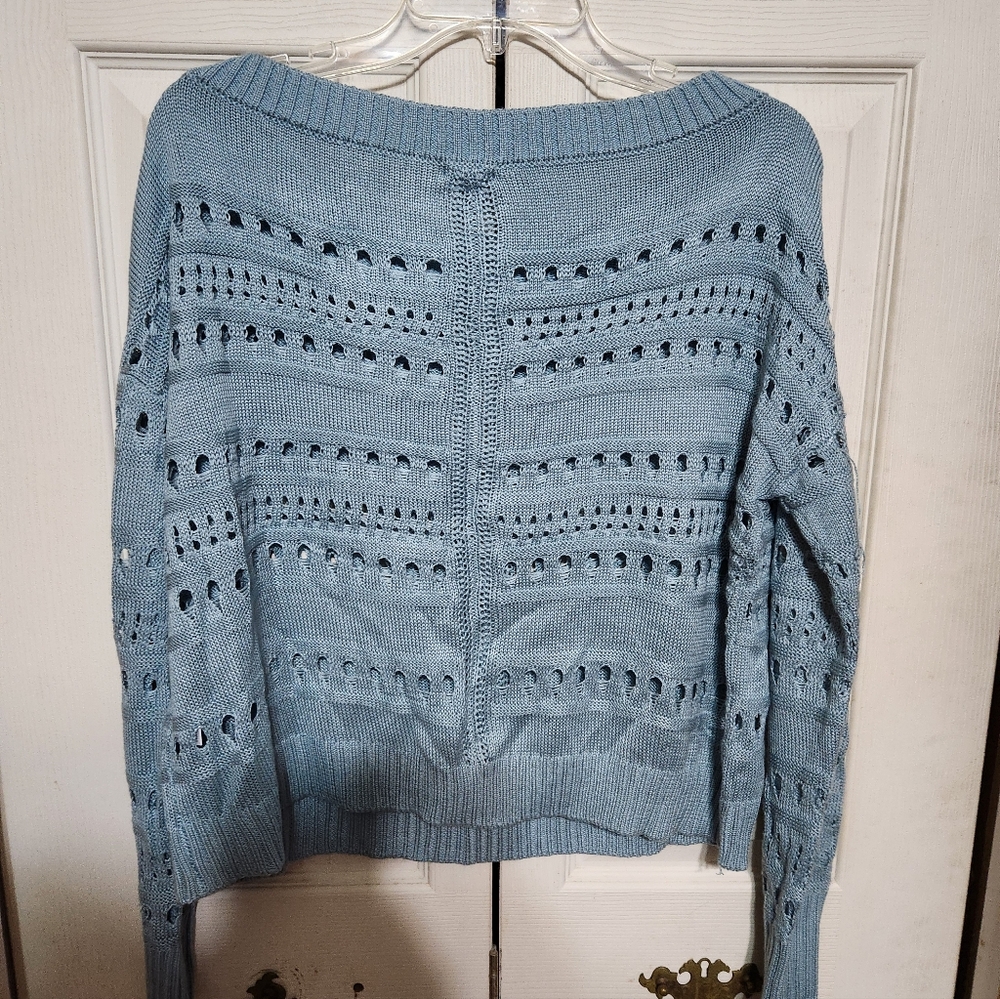 Soho Women's Knit Sweater in Soft Blue - Picture 8 of 9